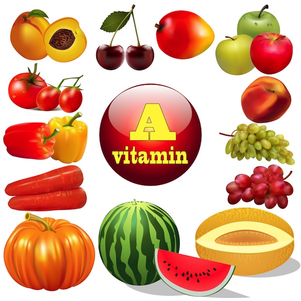 Vitamin A có nhiều trong rau xanh và trái cây