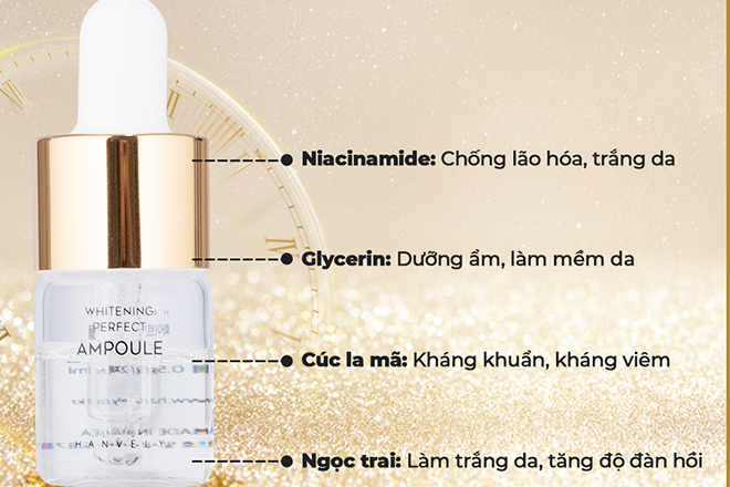 ampoule trị tàn nhang whitening perfect ampoule